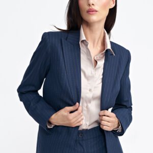 Żakiet klasyczny, prążek Z72 Navy - Nife