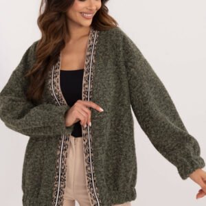 Sweter Kardigan Model DHJ-NA-A8500.11P Khaki - Italy Moda