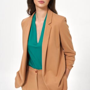 Karmelowa marynarka bez zapięcia Z58 Carmel - Nife