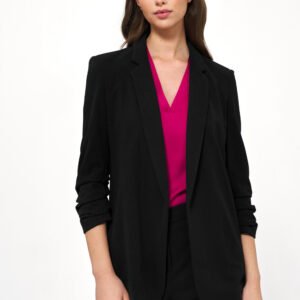 Czarna marynarka bez zapięcia Z58 Black - Nife