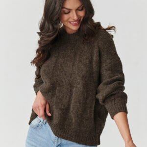 Sweter Damski Model S169 Ziemisty Brąz - Makadamia