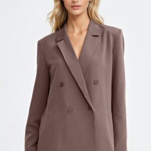 Marynarka oversize dwurzędowa Z88 Mocca - Nife