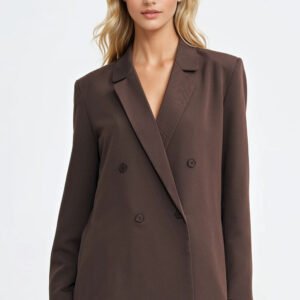 Marynarka oversize dwurzędowa Z88 Brown - Nife