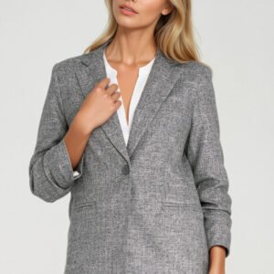 Marynarka z zakładkami na rękawach Z82 Grey Melange - Nife