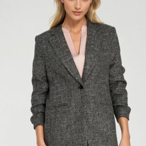 Marynarka z zakładkami na rękawach Z82 Black Melange - Nife