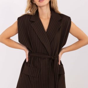 Kamizelka Model IT-KZ-FL9790.66 Dark Brown - Rue Paris