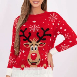 Sweter Damski Model MI-SW-0212.89 Red - Italy Moda