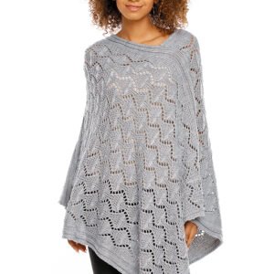 Sweter Poncho model 30012 Light Gray - PeeKaBoo