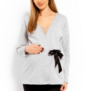Bluzka Ciążowa Model 1626C Light Grey - PeeKaBoo
