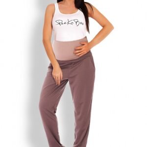 Spodnie Ciążowe Model 1276 Cappuccino - PeeKaBoo