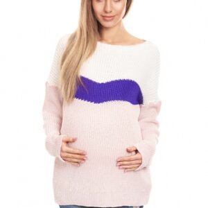 Sweter Ciążowy Model 40023 Powder Pink - PeeKaBoo