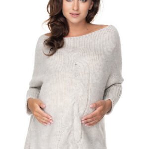 Sweter Ciążowy Model 30075 Light Grey - PeeKaBoo