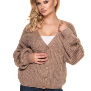 Sweter Kardigan Model 30077 Cappuccino - PeeKaBoo
