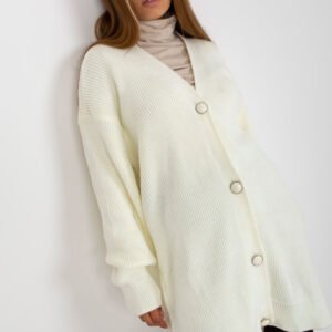 Sweter Kardigan Model LC-SW-0267.06X Ecru - Rue Paris
