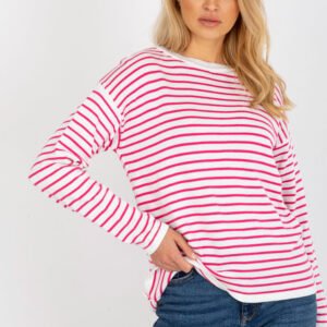 Sweter Damski Model LC-SW-6006.22 White/Pink - Rue Paris