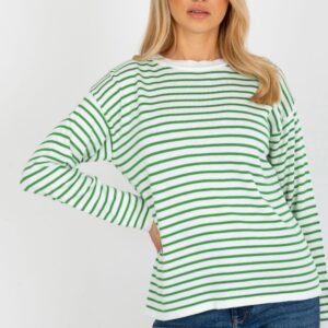 Sweter Damski Model LC-SW-6006.22 White/Green - Rue Paris