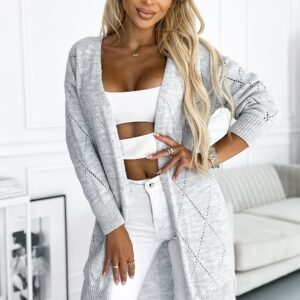 Sweter Kardigan Model 486-1 Grey - Numoco