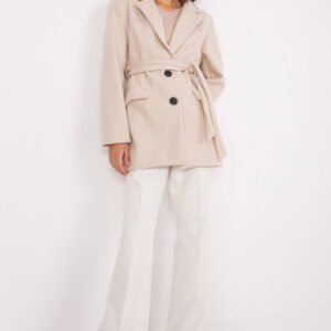 Płaszcz Damski Model TW-PL-BI-2022320.01X Light Beige - Och Bella