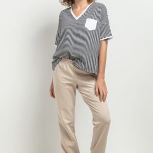 Bluzka Model T393/11 White/Black Paski - Tessita