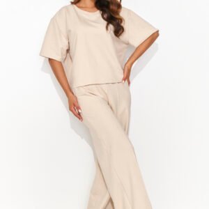 Spodnie Komplet Model NU475 Light Beige - Numinou