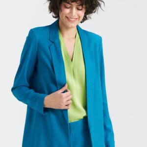 Marynarka lniana dłuższa Z55 Blue - Nife