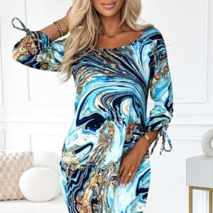 Sukienka Model Sophie 281-7 Blue/Gold - Numoco