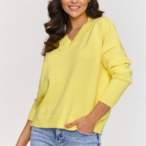 Sweter Damski Model S158 Yellow - Makadamia
