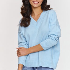 Sweter Damski Model S158 Błękit - Makadamia