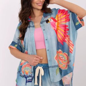 Koszula Damska Model DHJ-KS-19007-6.86 Blue - Italy Moda