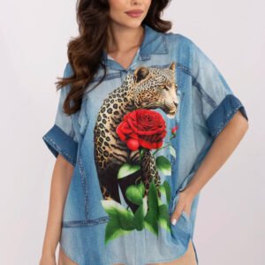 Koszula Damska Model DHJ-KS-19007-7.85 Blue - Italy Moda