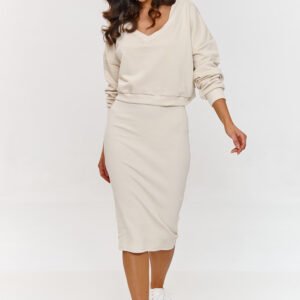 Sukienka Komplet Model A10 Light Beige - Makadamia