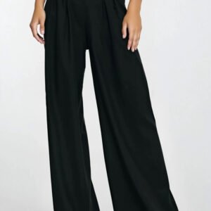 Spodnie palazzo z rayonu SD114 Black - Nife