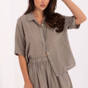 Spodnie Komplet Model TW-KMPL-BI-30480.90 Dark Beige - Och Bella