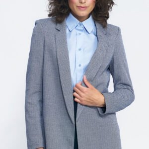 Niezapinana marynarka w granatową jodełkę Z68 Navy - Nife