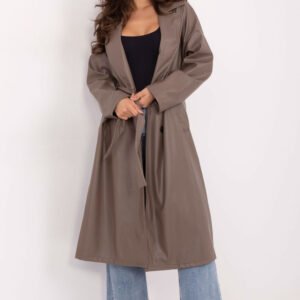 Płaszcz Damski Model IT-PL-A8393.81 Dark Beige - Rue Paris