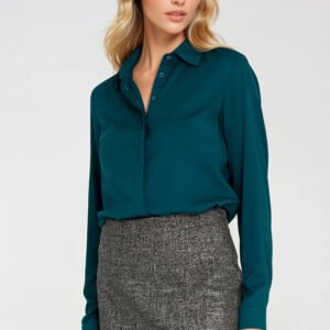 Bluzka z krytą plisą B205 Szmaragd - Nife