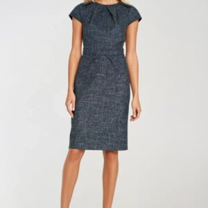 Sukienka z zakładkami na dekolcie Z275 Navy - Nife