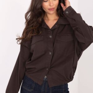Koszula Damska Model IT-KS-FL9273.86 Dark Brown - Rue Paris
