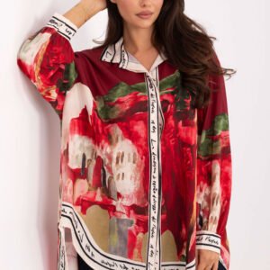 Koszula Damska Model IT-KS-18729.12 Bordo - Rue Paris