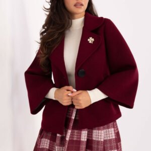 Płaszcz Damski Model IT-KR-FL8159.24 Bordo - Rue Paris