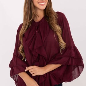 Koszula Damska Model MI-KS-92330.07 Bordo - Italy Moda