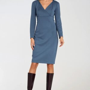 Sukienka z kopertowym dekoltem S276 Cobalt - Nife