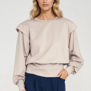 Bluza z wysokimi ściągaczami BL10 Beige - Nife