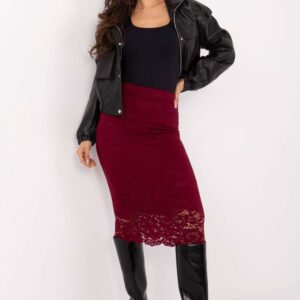 Spódnica Model MI-SD-G9139.33 Bordo - Rue Paris