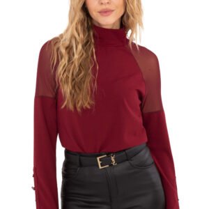 Bluzka Model MI-BZ-M776.13 Bordo - Rue Paris