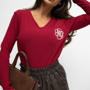 Bluzka Model RV-BZ-A1057.15P Bordo - Rue Paris