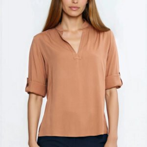 Bluzka z podwijanym rękawem B188 Carmel - Nife