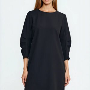 Sukienka z zakładkami na rękawach S291 Black - Nife