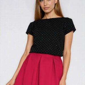 Bluzka z zakładkami na ramionach B218 Silver/Black - Nife