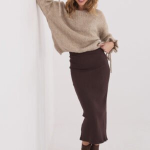 Spódnica Model RV-SD-A1067.84 Dark Brown - Rue Paris